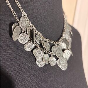 Hammered Disc Silver-Tone Charm Necklace - Women’s Jewelry